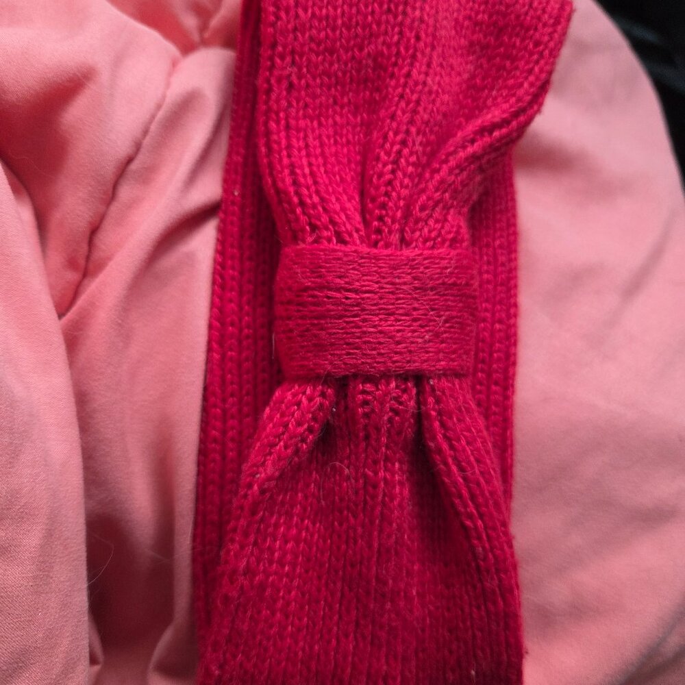 Red tie front bow headband